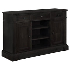 Refined elegance meets everyday versatility in this beautifully crafted sideboard, designed to elevate any dining space. With its antique noir finish, this piece exudes a sense of timeless sophistication, effortlessly complementing both formal and casual 