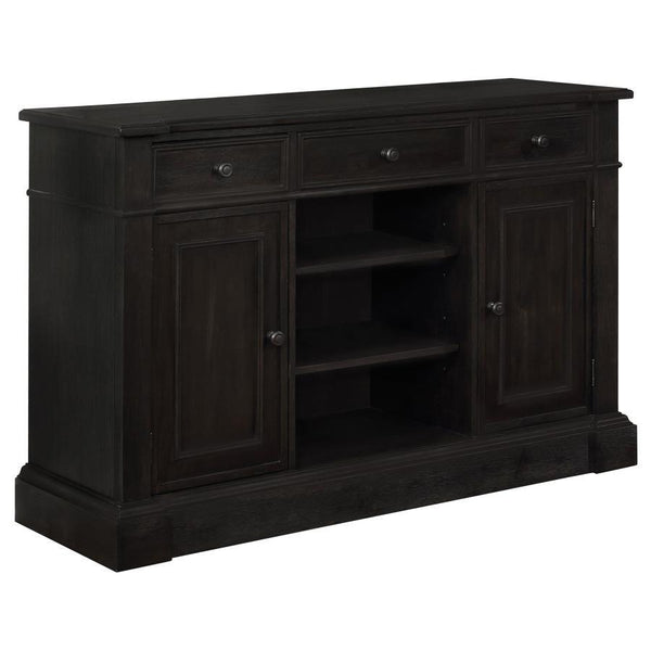 Refined elegance meets everyday versatility in this beautifully crafted sideboard, designed to elevate any dining space. With its antique noir finish, this piece exudes a sense of timeless sophistication, effortlessly complementing both formal and casual 