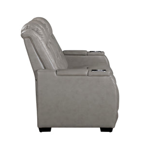 Breckenridge II - Sofa With Power Headrest & Footrest - Light - Gray