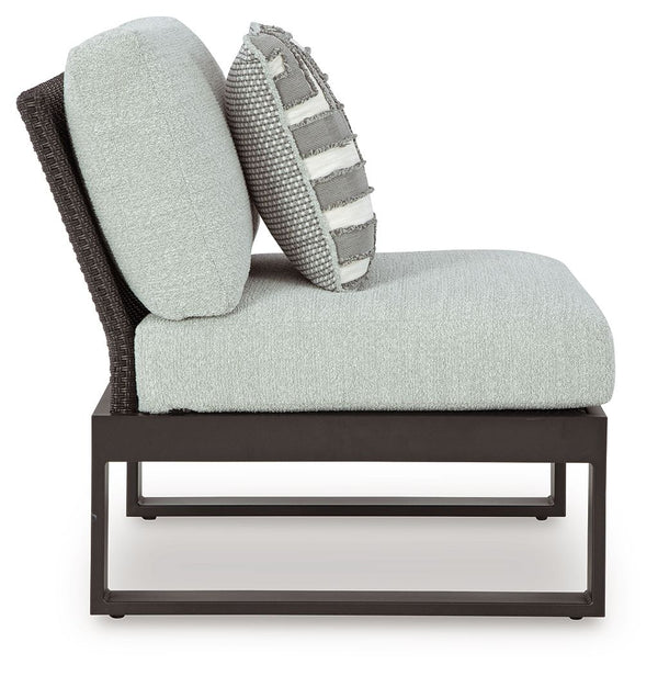 Beachloft - Black / Gray - 6-Piece Outdoor Sectional