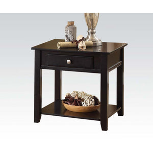 KD, Square Leg End Table w/1 Drw Open Storage: Bottom Shelf Wooden Top & Apron KD, Wooden Square Leg & Shelf Drawer: GLIDE Side Metal (Ext 2/3), DT Not Included, Felt-Lined Included, NO Safety Stop<br/><br/><b>Product Features</b><ul><li>Case: 1Pc/1Ctn</l