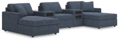 Looking cool and contemporary is great. But when it comes down to it, youâ€™re all about low-maintenance lounging. With the performance fabric on this sectional with chaise, cleaning spills is a breeze. Its customizable modular design caters to your ever-