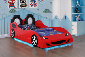 Cruiser - Wood Twin LED Car Bed - Red