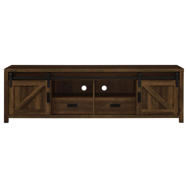 Madra - 2-Door Engineered Wood TV Stand - Dark Pine