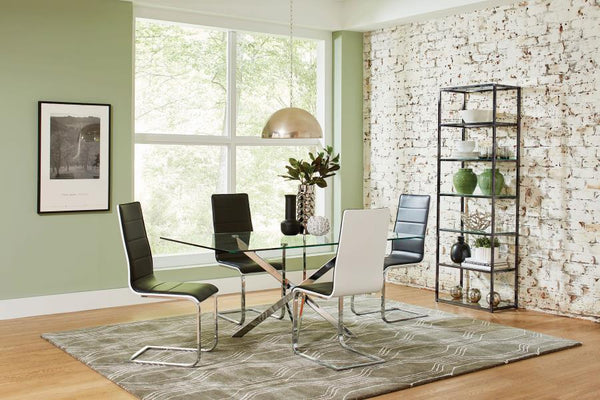 Carmelo - Rectangular Glass Top Dining Table - Chrome