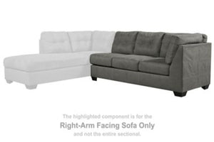 This left-arm facing sofa is made with polyester/nylon upholstery. Pairs with other items in the series to make a sectional.<br><br><b>Additional Dimensions</b><br><ul><li>Seat depth: 22-"</li><li>Seat height: 22-"</li><li>Distance between arms: 65.5-"</l