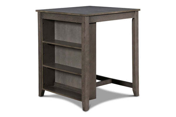 Gia - Counter Table With 2 Chairs & Storage Shelf - Gray