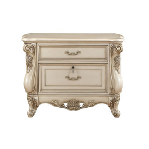 Executive File Cabinet â€¢ Storage: 2 Drawers (Lock Included) â€¢ Raised Scrolled-Floral Moldings with Antique Brush â€¢ Wooden Case Frame with Queen Anne Leg<br/><br/><b>Product Features</b><ul><li>Exclusive Design</li><li>Executive File Cabinet</li><li>