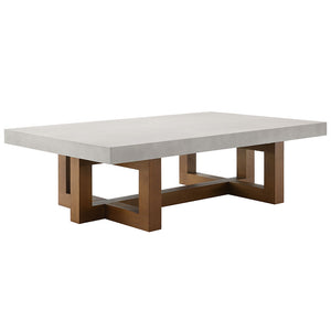  a perfect blend of industrial chic and rustic elegance. Featuring a striking faux concrete finish table top and a robust wooden base