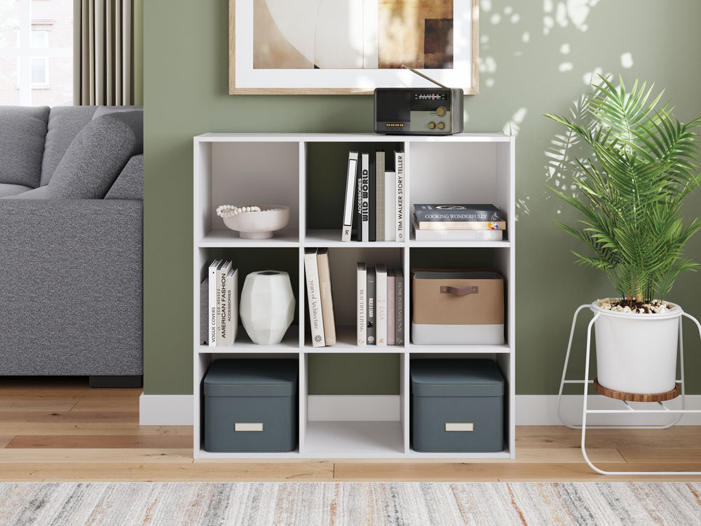 Create the modern bedroom of your dreams. This nine-cube organizer offers a minimal design with maximum style, combining ultra-clean lines with an easy-elegant solid white finish. And its storage cubbies make putting things away a snap.<br/><br/><b>Produc