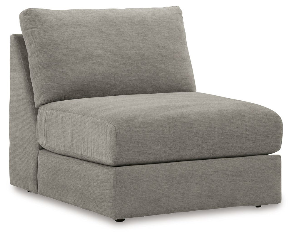 This armless chair is made with polyester chenille and polyester upholstery. Fully finished on all sides, it pairs with other items in the series to make a modular sectional.<br><br><b>Additional Dimensions</b><br><ul><li>Seat depth: 28-"</li><li>Seat hei