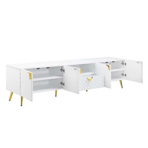 Gaines - TV Stand - White High Gloss Finish
