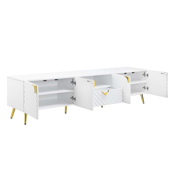 Gaines - TV Stand - White High Gloss Finish