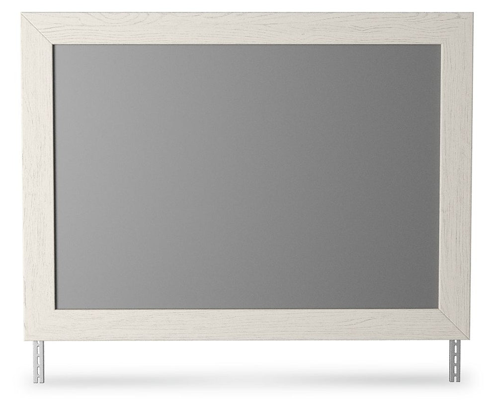 Clean lined look and modern attitude, white painted finish with subtle replicated woodgrain with authentic touch.<br><br><b>Additional Dimensions</b><br><ul><li>Assembled dresser/mirror: 78-"</li></ul><br/><br/><b>Product Features</b><ul><li>Frame made wi