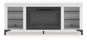 Brollevi - White - TV Stand With Fireplace