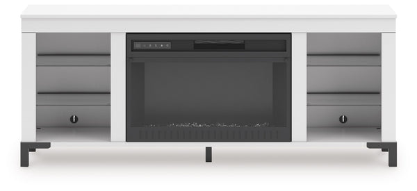 Brollevi - White - TV Stand With Fireplace