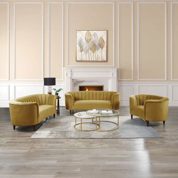 Millephri - Chair - Olive Yellow Velvet