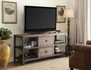 The Gorden TV stand versatility and style will blend masterfully in your living room area. The storage feature offers plenty of space to keep your entertainment components. Carefully constructed from selected wood and veneers in Weathered Oak Finish, and 