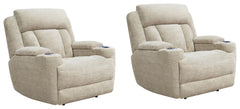 Take a seat and recline in seconds in this smooth and stylish Power Recliner. More than just beautiful, this innovative chair takes comfort to new heights with just the touch of a button. Offering effortless relaxation, it-'s sure to become your favorite 