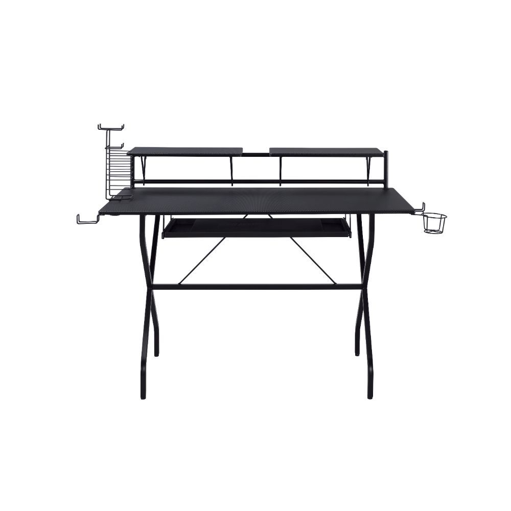 Bring a compelling and cohesive aesthetic in your arrangement with this Hartman computer desk. Offers sufficient room for 2 monitors and keyboard tray, this piece is your perfect choice whether for working tax bills or playing online games. Featuring rich