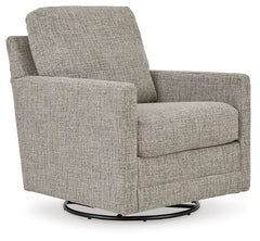 Timeless design for the here and now. This swivel glider accent chair pays homage to traditional styling, concluding in sleek track arms. Its crisp, clean character radiates charm. An alchemy of old and new aesthetics, this chair smartly appeals to your l