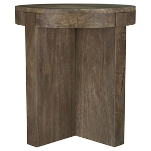 Kinkaid - Round Solid Mango Wood End Table - Brown