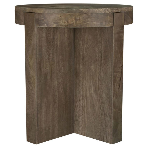 Kinkaid - Round Solid Mango Wood End Table - Brown