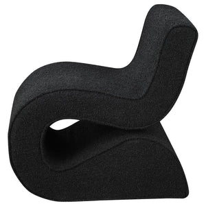 Ronea - Boucle Upholstered Armless Curved Chair - Charcoal
