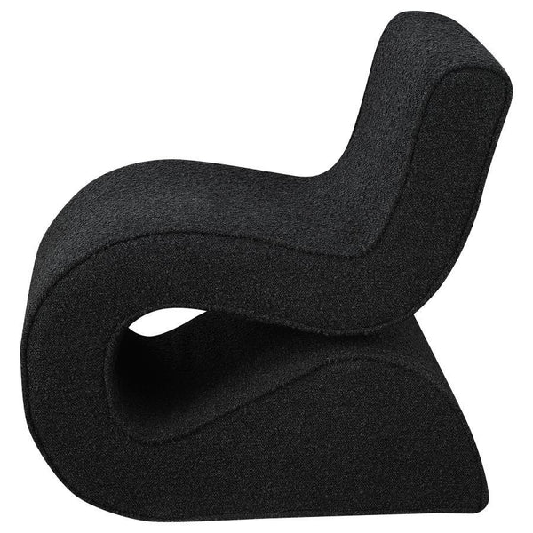 Ronea - Boucle Upholstered Armless Curved Chair - Charcoal