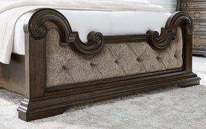 Maylee - Dark Brown - King Upholstered Bed
