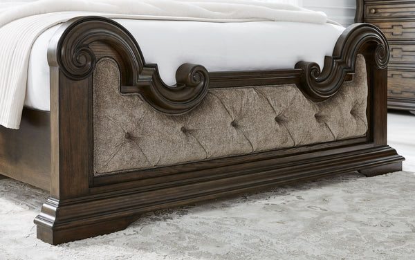 Maylee - Dark Brown - King Upholstered Bed