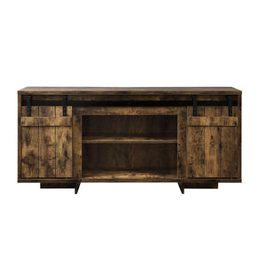  Rectangular TV Stand Storage: 2 Sliding Barn Doors