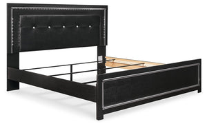 Kaydell - Black - King Upholstered Panel Bed