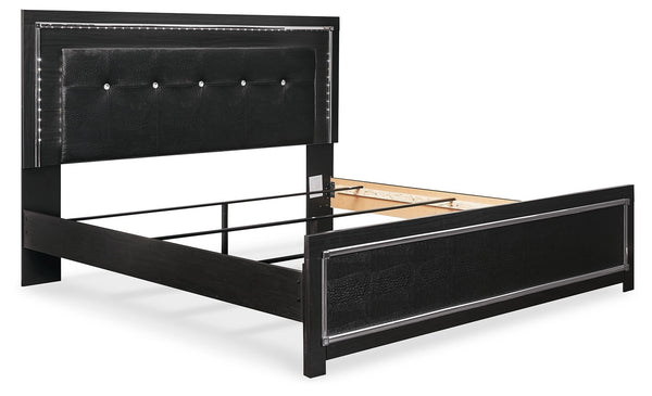 Kaydell - Black - King Upholstered Panel Bed