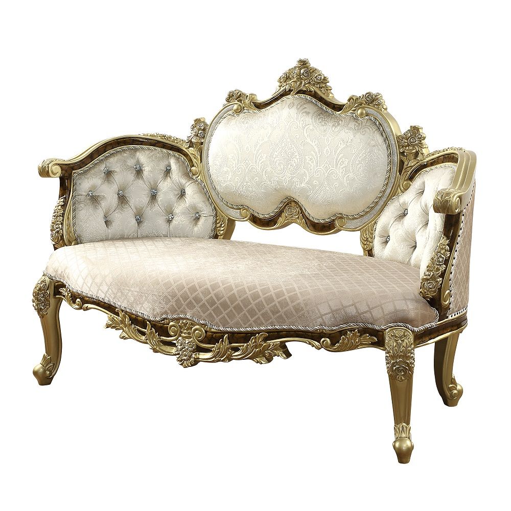 Crystal Button Tufted Wing Back Hand Paint Finish