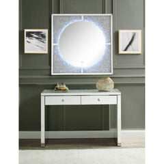 Assembled, Accent Wall Decor w/LED Light â€¢ Trim Frame: Beveled Mirrored Finish, MDF, Mirror Interior Size: 30-"Dia â€¢ Faux Stones Inlays & 4mm Clear Glass â€¢ Back Panel: Black Finish â€¢ Shape: Round â€¢ Orientation: Portrait (Vertical)<br/><br/><b>Pr