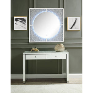 Assembled, Accent Wall Decor w/LED Light â€¢ Trim Frame: Beveled Mirrored Finish, MDF, Mirror Interior Size: 30-"Dia â€¢ Faux Stones Inlays & 4mm Clear Glass â€¢ Back Panel: Black Finish â€¢ Shape: Round â€¢ Orientation: Portrait (Vertical)<br/><br/><b>Pr