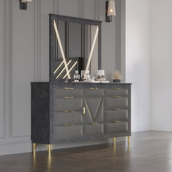  this set exudes timeless elegance. Gold metal and mylar accents add a glamorous touch