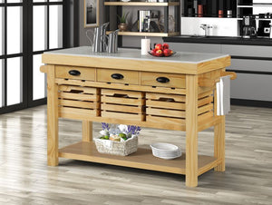 Rectangular Kitchen IslandStorage: 3 Drawers & 3 Pull Out BasketsFull Extension Drawer GlideSide Metal GlideMarble Top<br/><br/><b>Product Features</b><ul><li>Rectangular Kitchen Islandâ€§Storage: 3 Drawers & 3 Pull Out Basketsâ€§Full Extension Drawer Gli