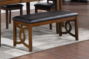 Gia - Bench - Brown - Faux Leather