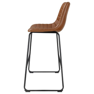 Zuni - Faux Leather Upholstered Bar Chair (Set of 2) - Saddle