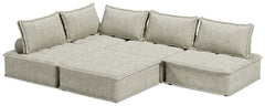 Be bold with a modern take on seating. This accent chair set has an armless design and carries a checkered taupe upholstery neutral enough to fit in any style while elevating it at the same time. Thanks to its modular design, making the transformation fro