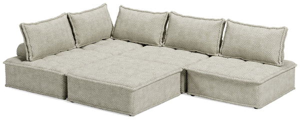 Be bold with a modern take on seating. This accent chair set has an armless design and carries a checkered taupe upholstery neutral enough to fit in any style while elevating it at the same time. Thanks to its modular design, making the transformation fro