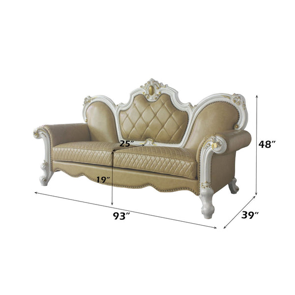 Picardy - Sofa - Antique Pearl & Butterscotch PU