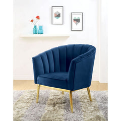 Refined carving with authentic styling, the Colla accent chair is the embodiment of elegance. The thick padded velvet cushion with straight-lined detailing offers superior coziness. Available in pink and blue velvet cushion it is ideal for reading a book 