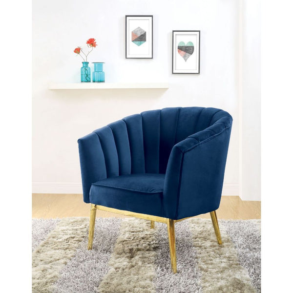 Refined carving with authentic styling, the Colla accent chair is the embodiment of elegance. The thick padded velvet cushion with straight-lined detailing offers superior coziness. Available in pink and blue velvet cushion it is ideal for reading a book 