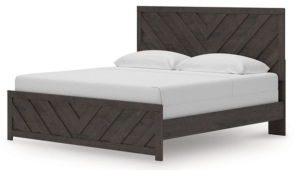Prendonea - Charcoal - King Panel Bed