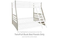 This set of twin/full bunk bed panels is made with wood, select oak veneer, engineered wood and cast resin components. Pairs with other items in the series to make a bed kit.<br/><br/><b>Product Features</b><ul><li>Compatible with other B742 items, sold s