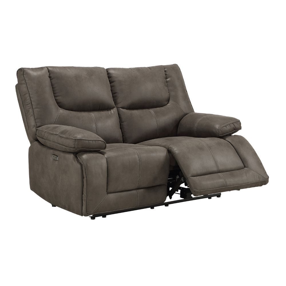 KD Back, Power Motion Reclining Function Tight Back & Seat Cushion (2+2) Features: Horizontal Tufted, 2 USB Charging Docks w/External Latch Push-Button CONSTRUCTION SEAT: Pocket Coil & Zig-Zag Spring, Inside Frame: Wood & Powered Metal Reclining Mechanism