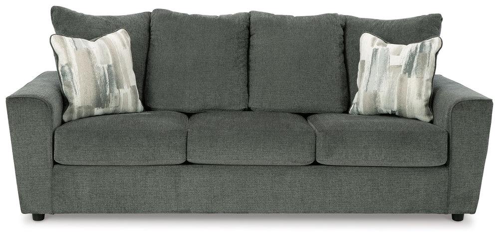 Whatâ€™s new in neutrals? Shades of gray, of course. Embrace the sophisticated design trend with this gorgeous sofa, which offers a clean-lined, contemporary style at a comfortably cool price. Sure to lift your spirits, the plush chenille fabric is fabulo